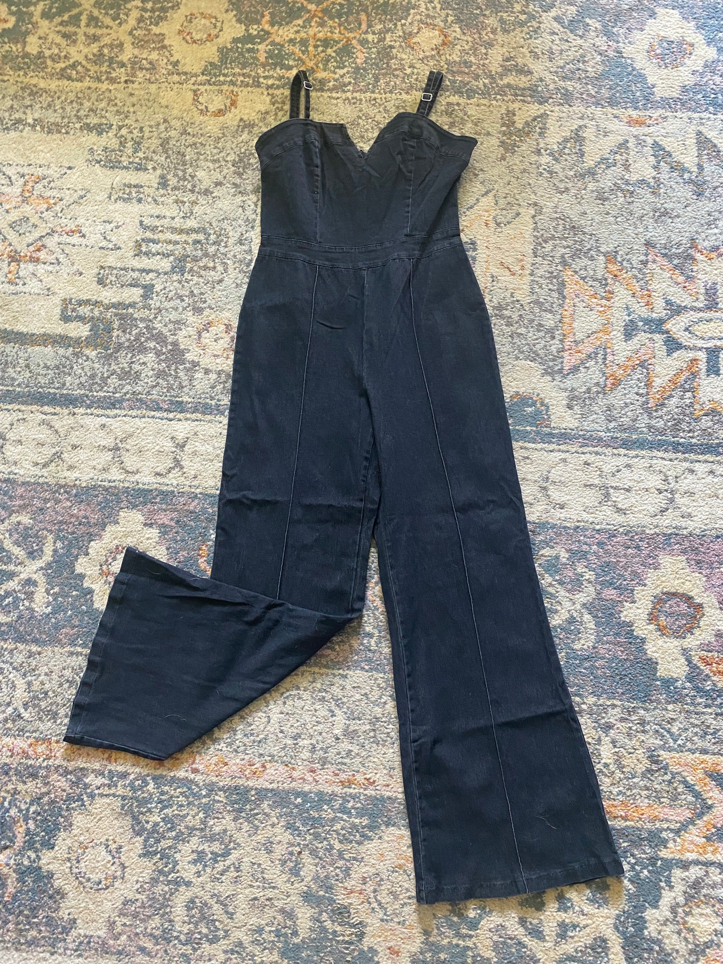 Black Denim Jumpsuit