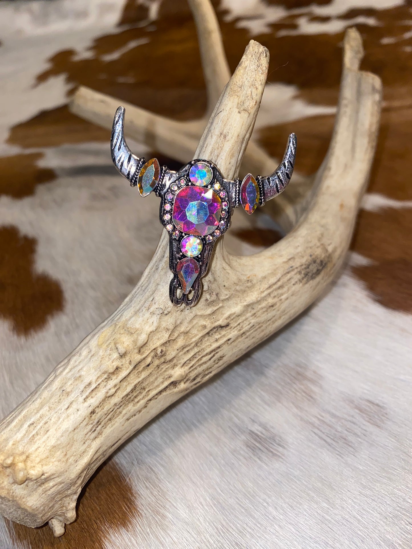 Iridescent Steer Cuff Ring