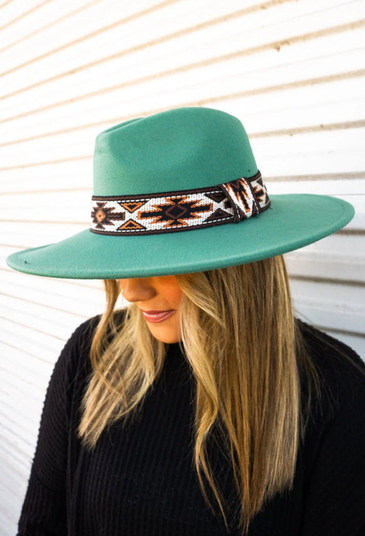 Turquoise Felt Hat