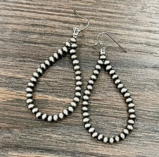 Navajo Bead Teardrop Earrings