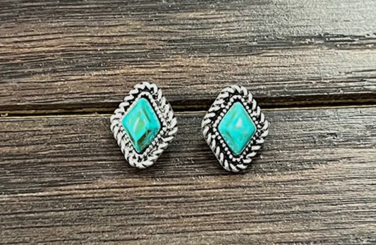 Diamond Turquoise Earrings