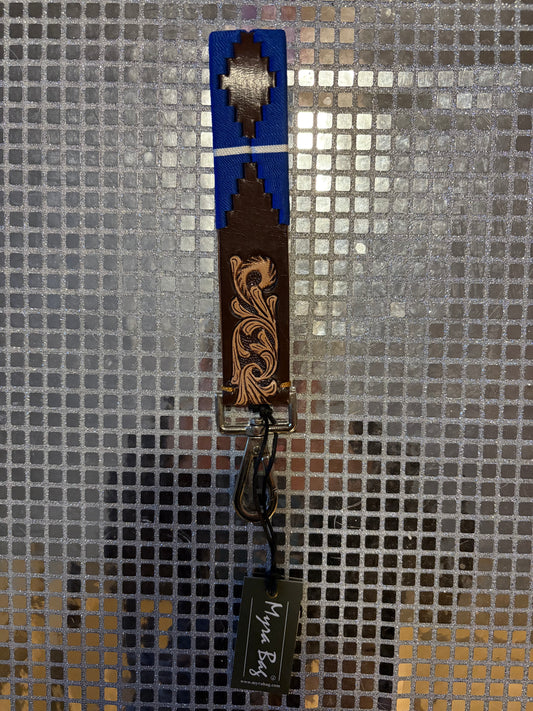 Blue Aztec Key Fob