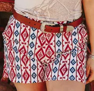 Red & Blue Aztec Shorts