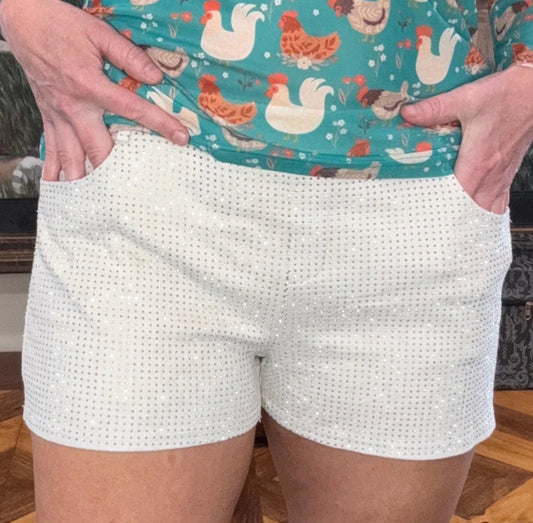 White Jitterbug Shorts