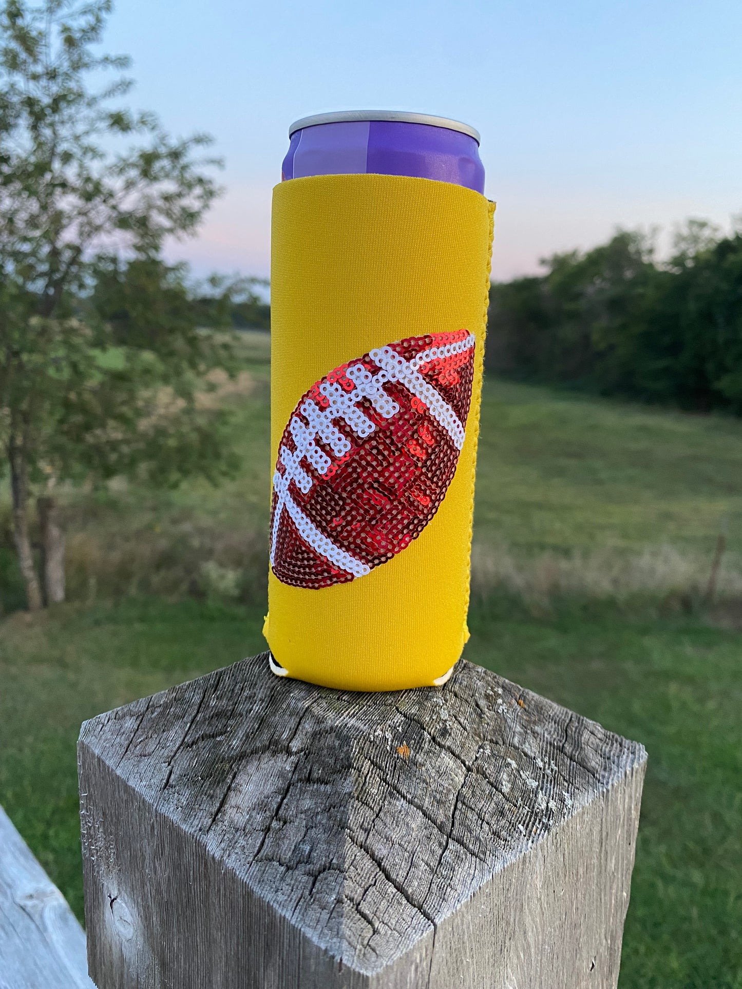 Red Football Koozie