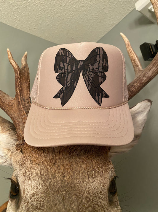 Tan Bow Hat