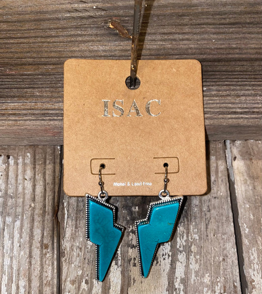 Turquoise Lighting Bolt Earrings