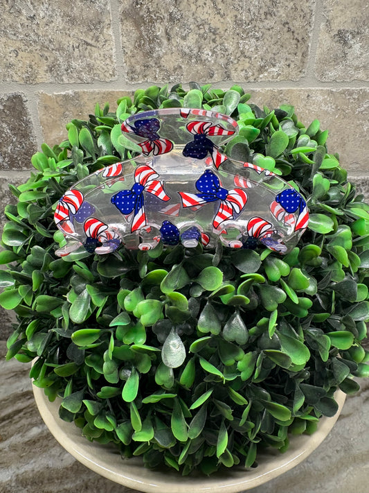 Patriotic Bow Claw Clip