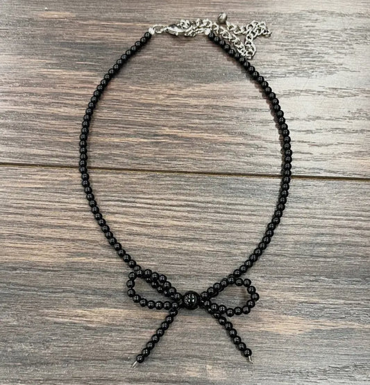 Black Bow Necklace