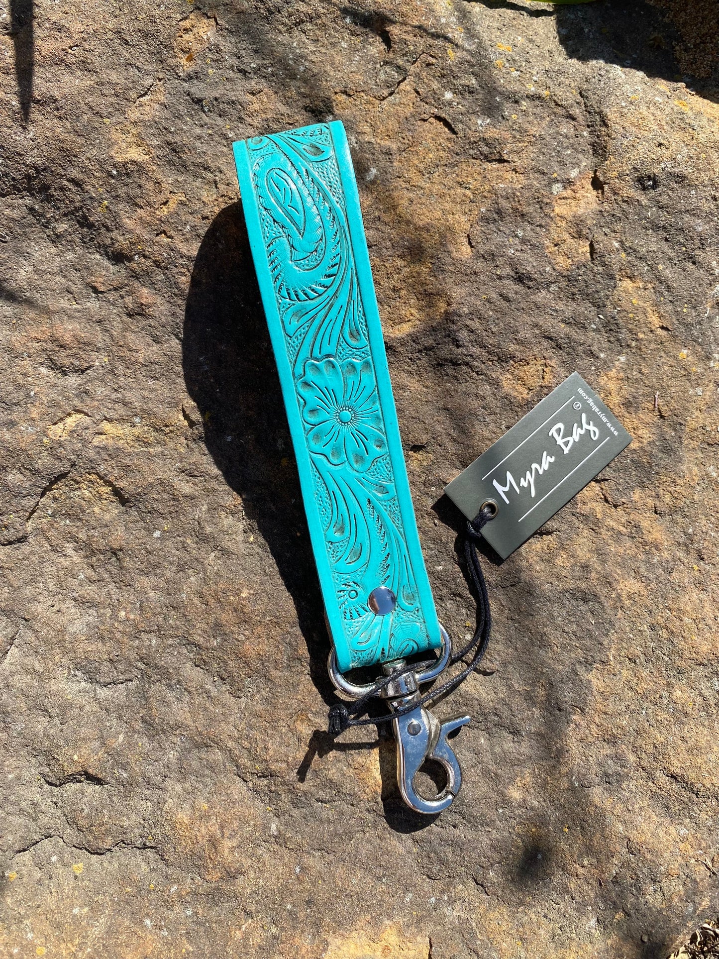 Turquoise Blooming Meadow Key Fob