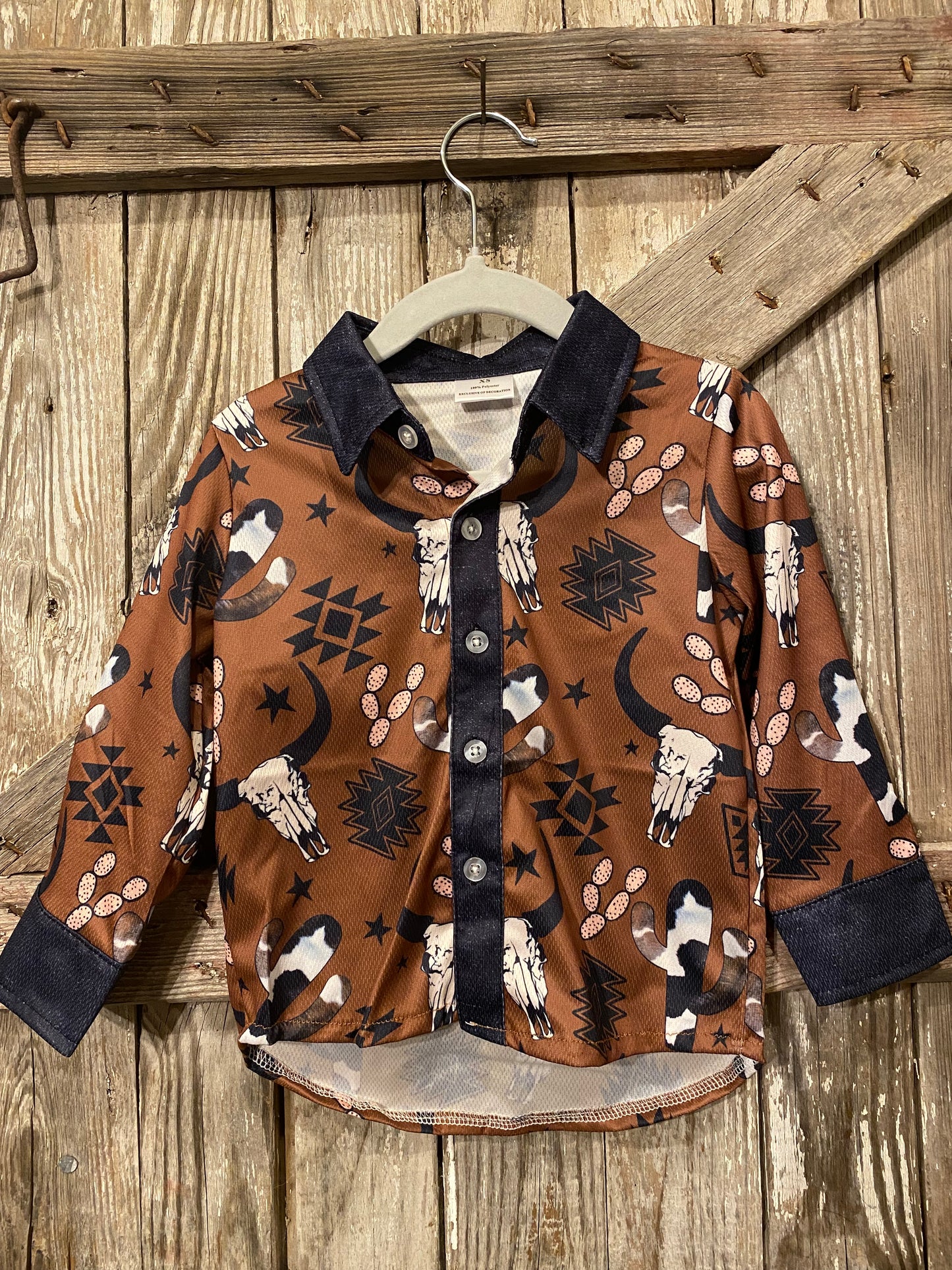 Boys Bull Print Long Sleeve