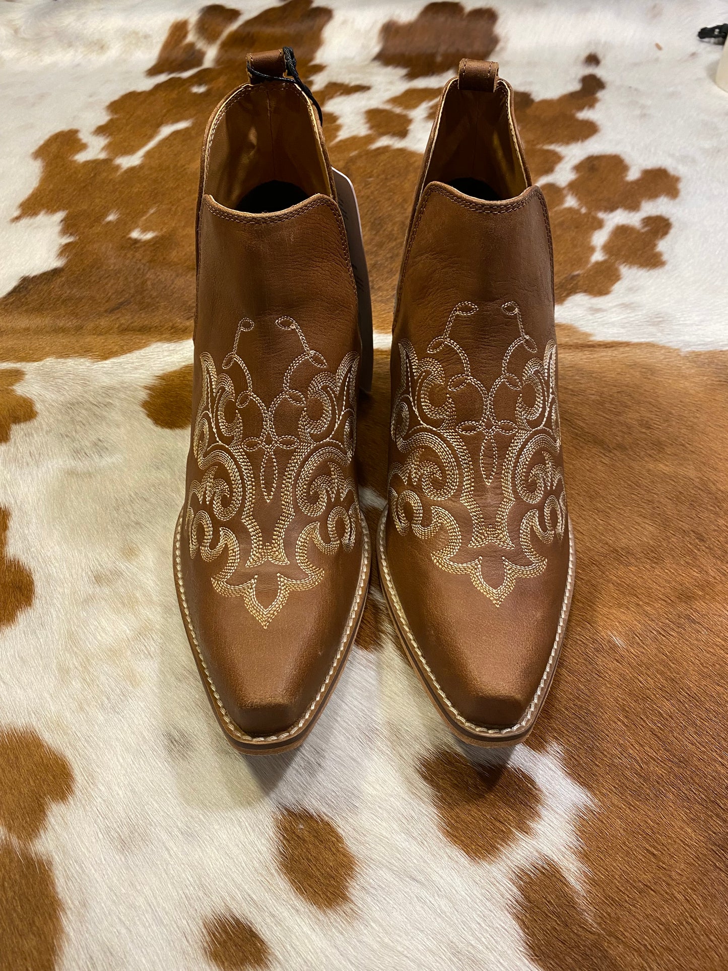Brown Leather Booties