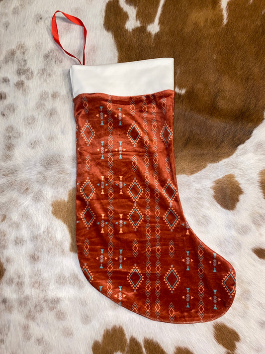 Rust Aztec Stocking