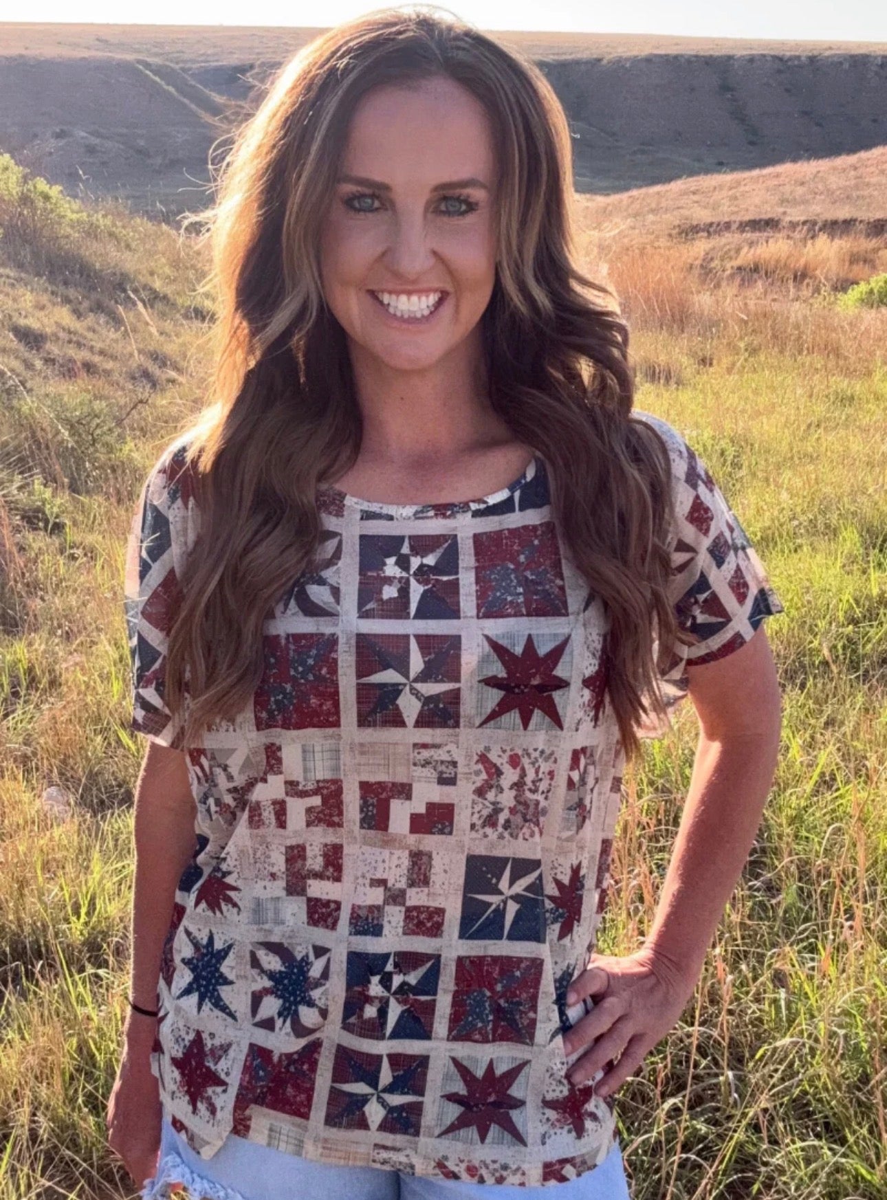 Patchwork Mesh Top