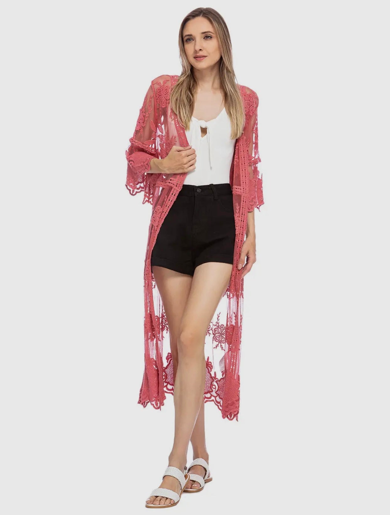 Rose Lace Kimono