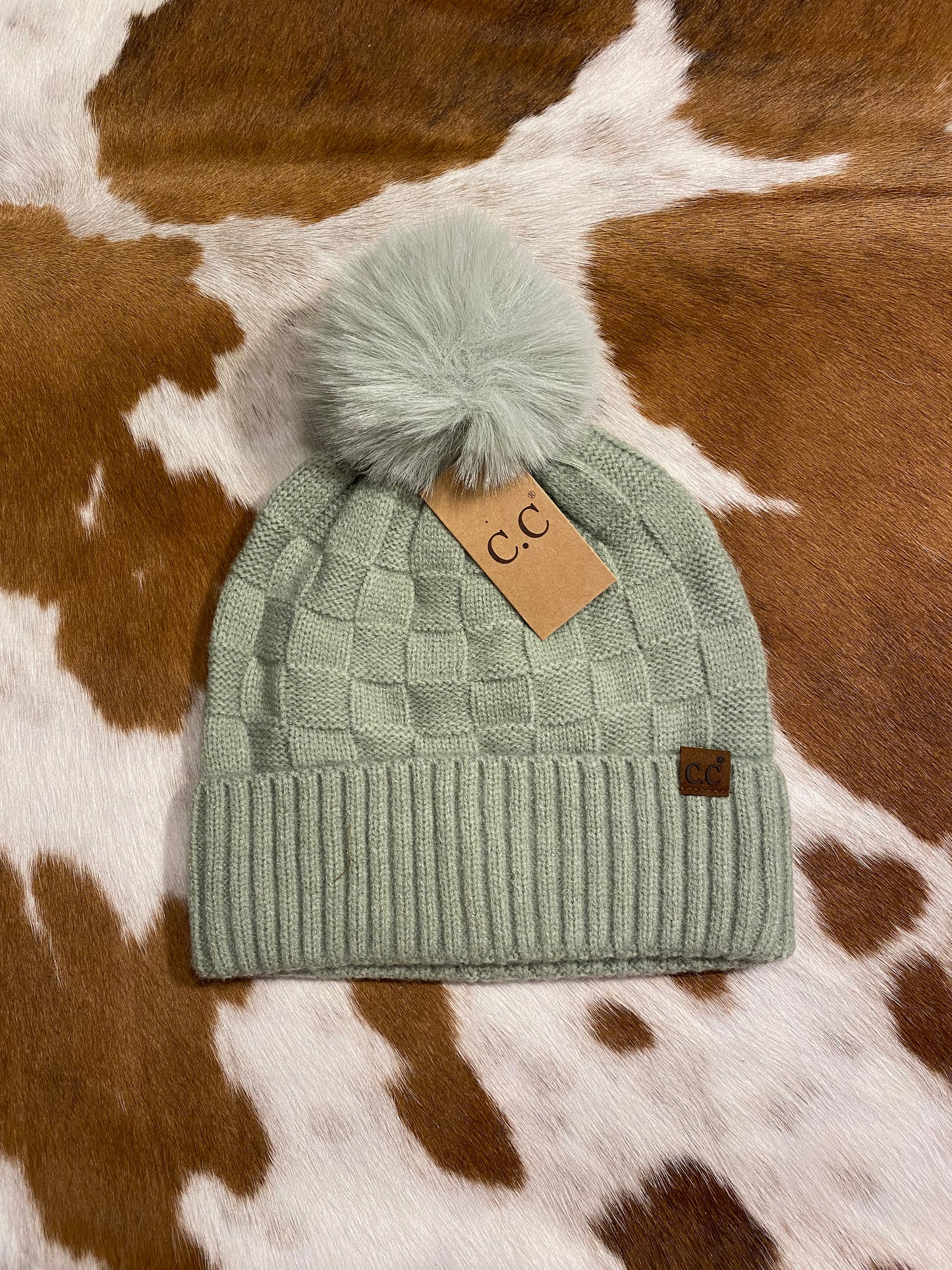 Sage C.C Checkered Beanie