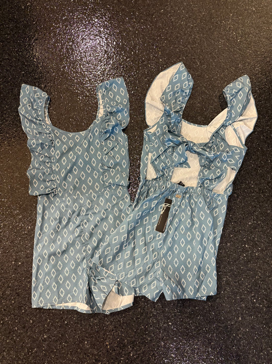 Blue Aztec Romper