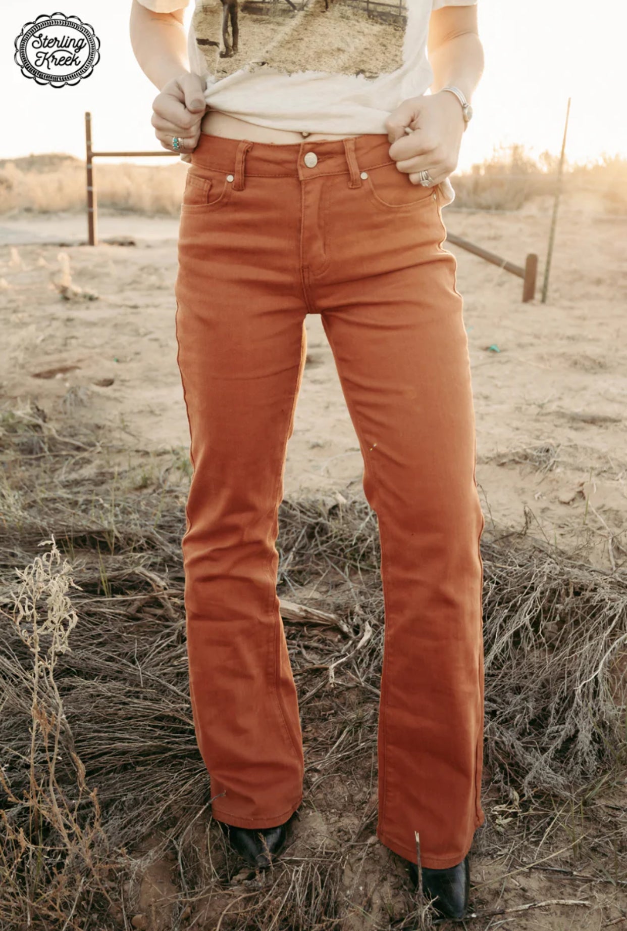 Rust Bootcut Jeans