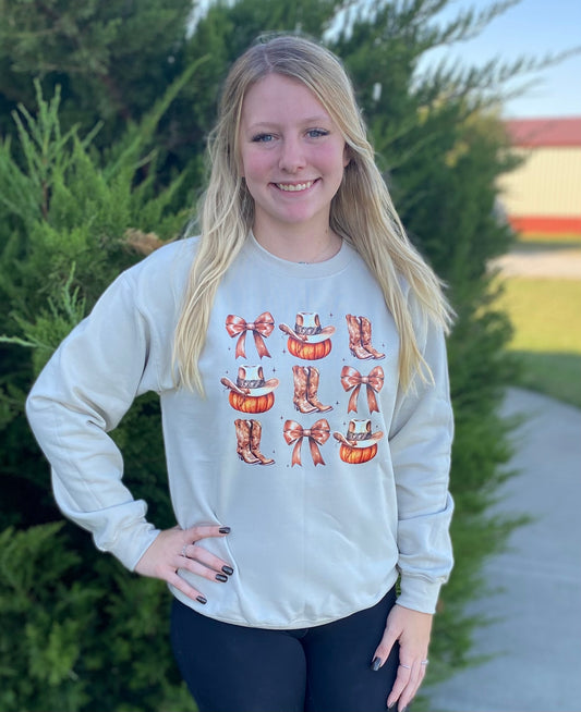 Pumpkin Western Sweatshirt