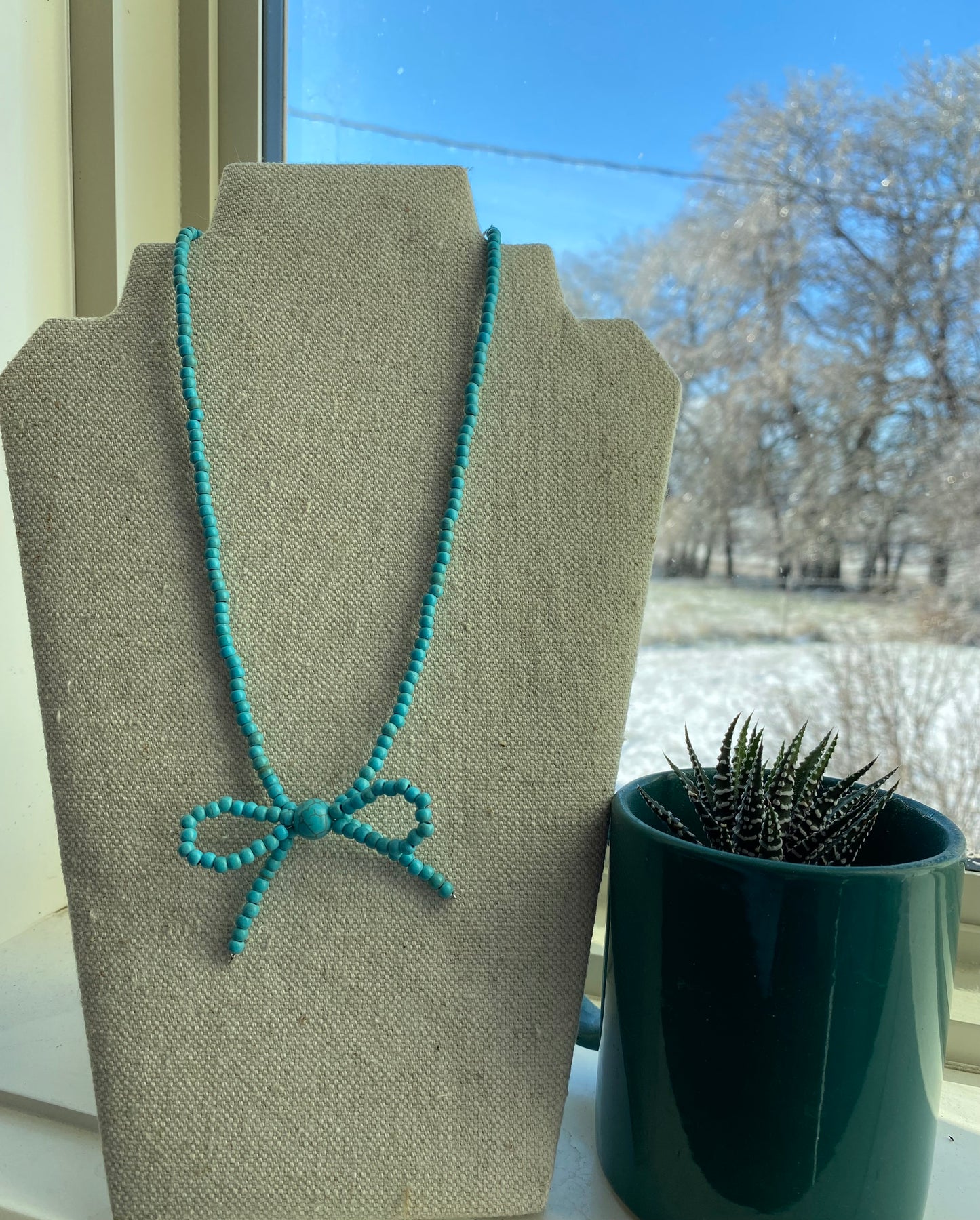 Turquoise Bow Necklace