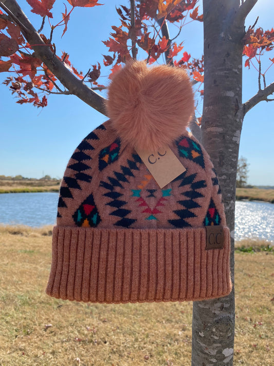 Rust Aztec Beanie