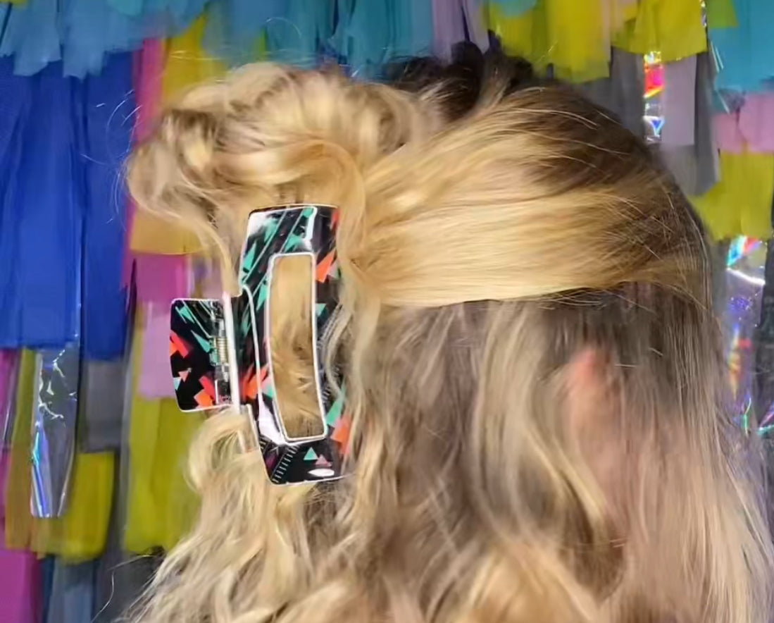 Black Aztec Claw Clip