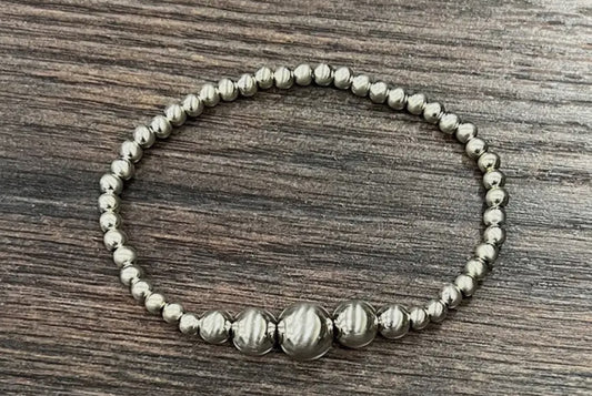 Silver Beaded Bracelet