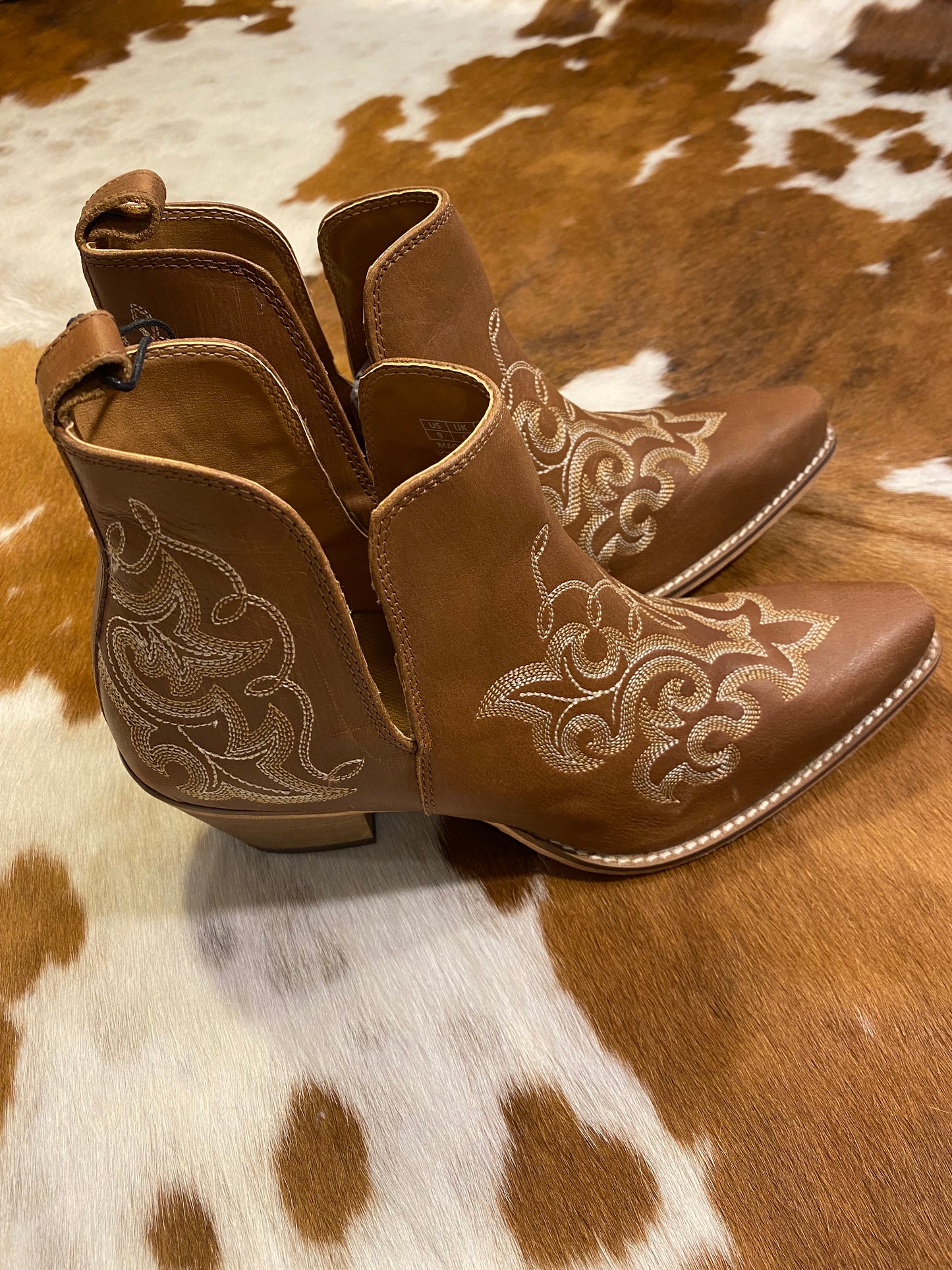 Brown Leather Booties