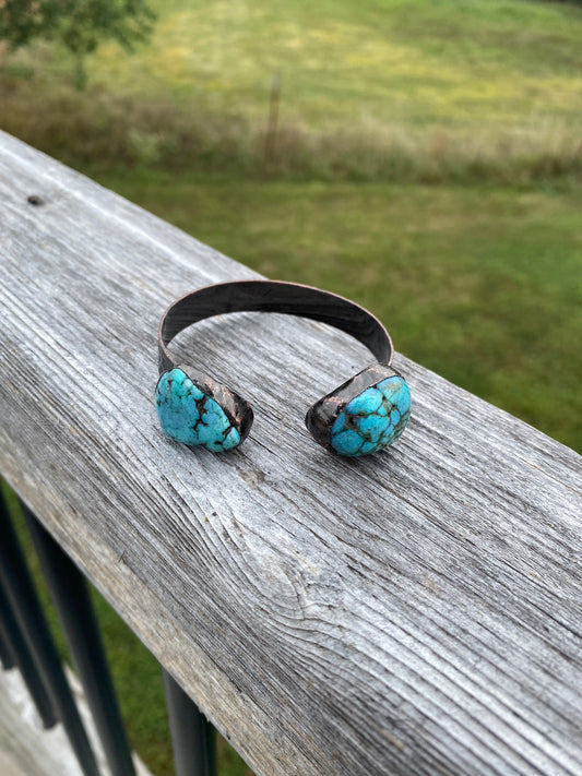 Natural Turquoise Cuff Bangle Bracelet