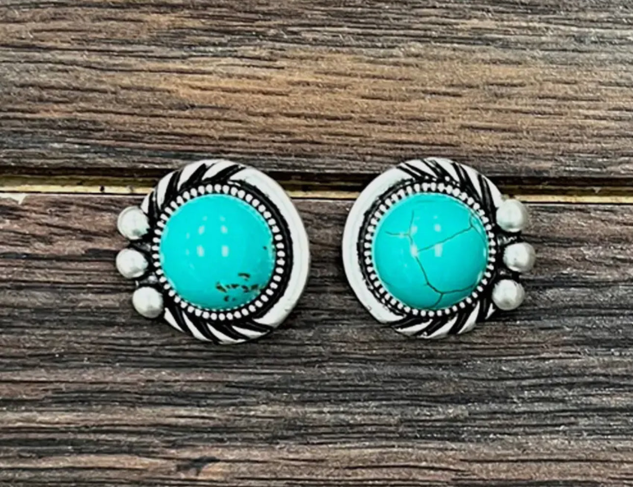Circle Turquoise Earrings