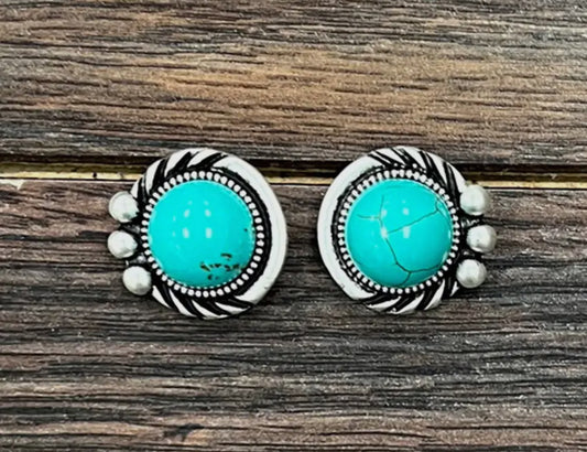 Circle Turquoise Earrings