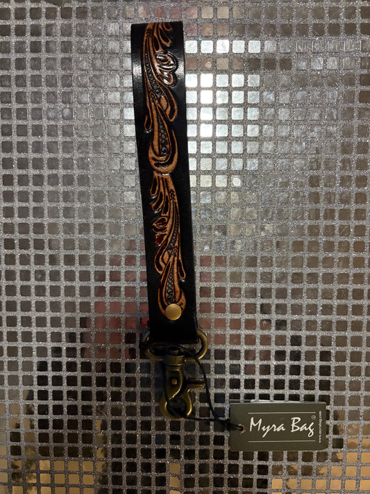 Black Tooled Key Fob