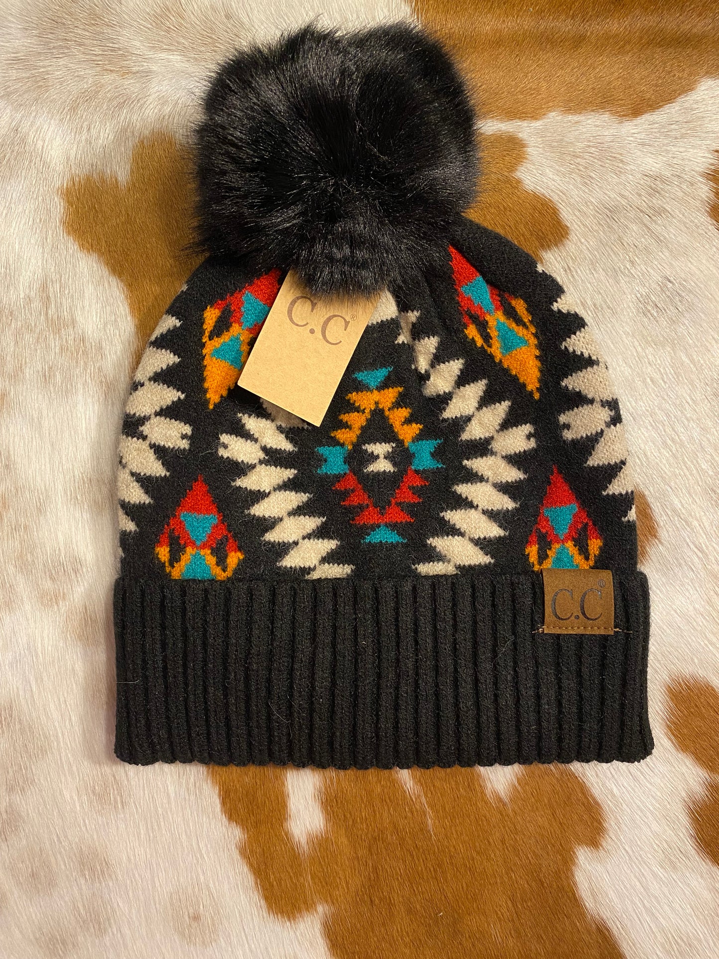 Black Aztec C.C Beanie