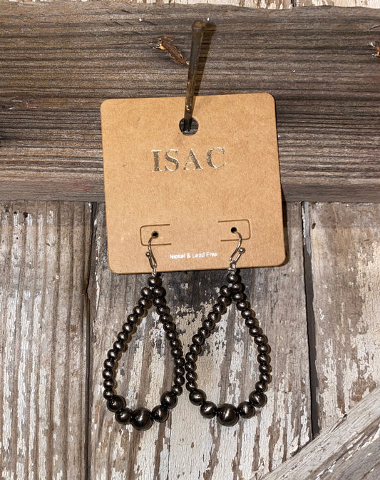 Black Navajo Pearl Teardrop Earrings