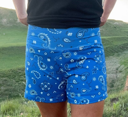 Blue Bandanna Shorts