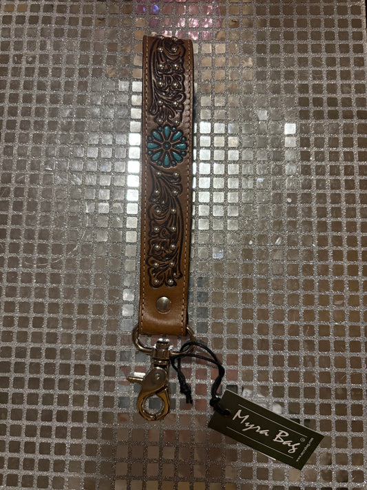 Studded Turquoise Key Fob
