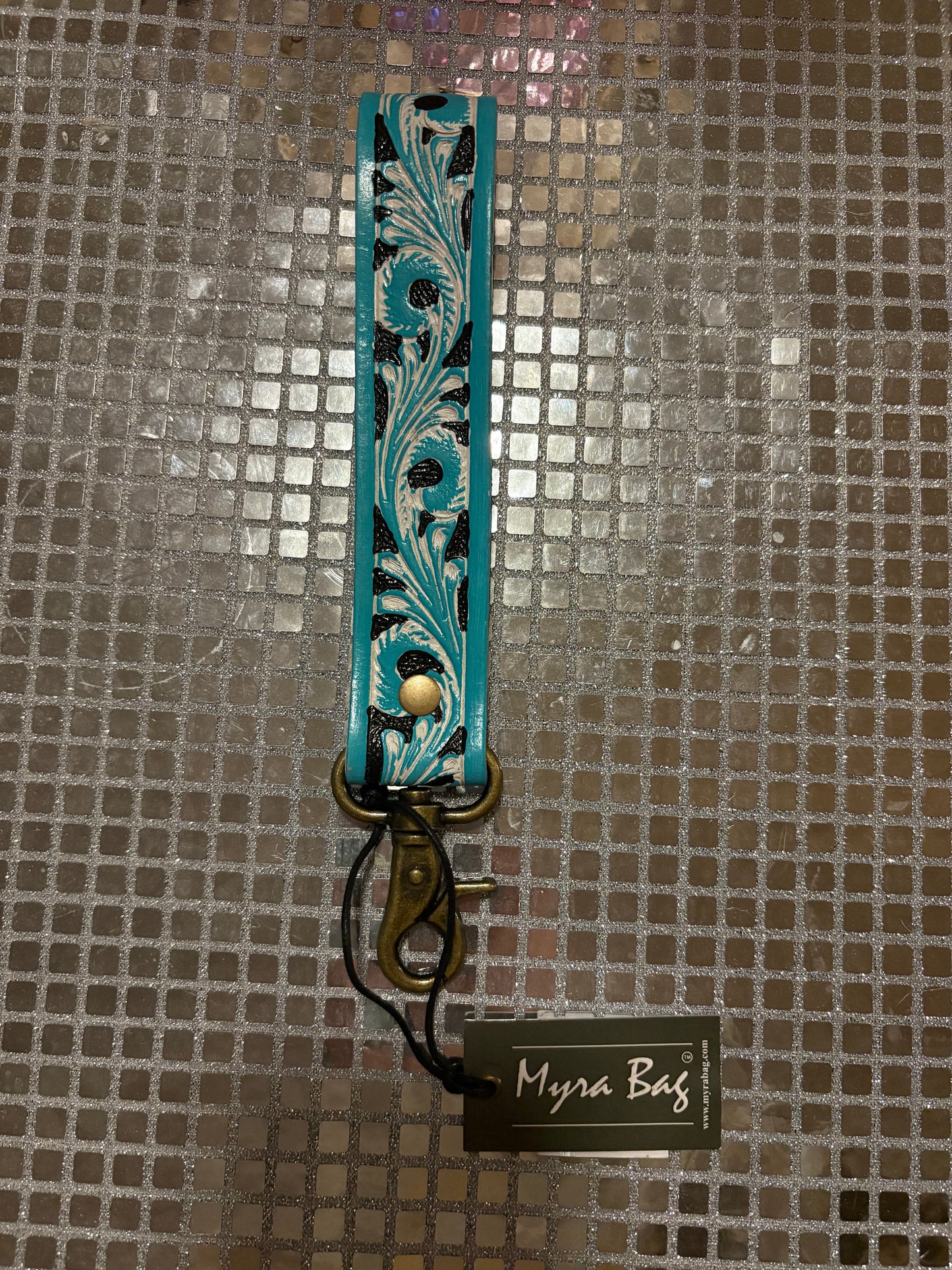Black and Teal Key Fob