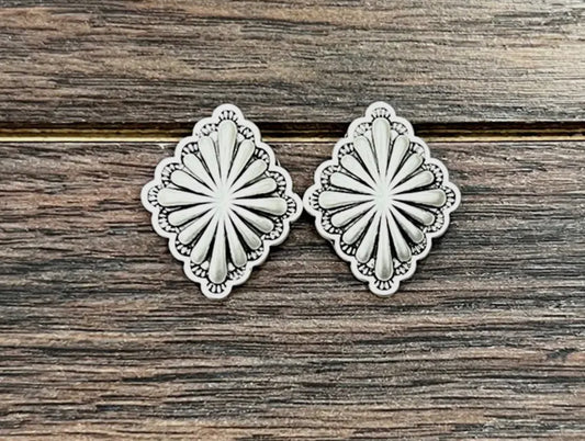 Concho Diamond Stud Earrings