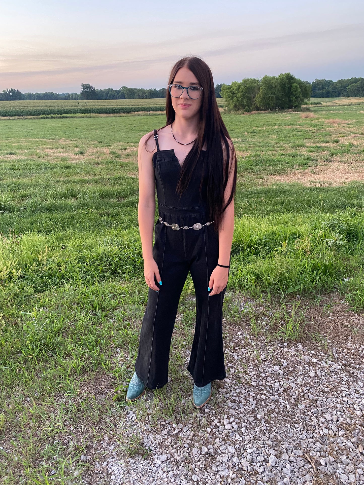 Black Denim Jumpsuit