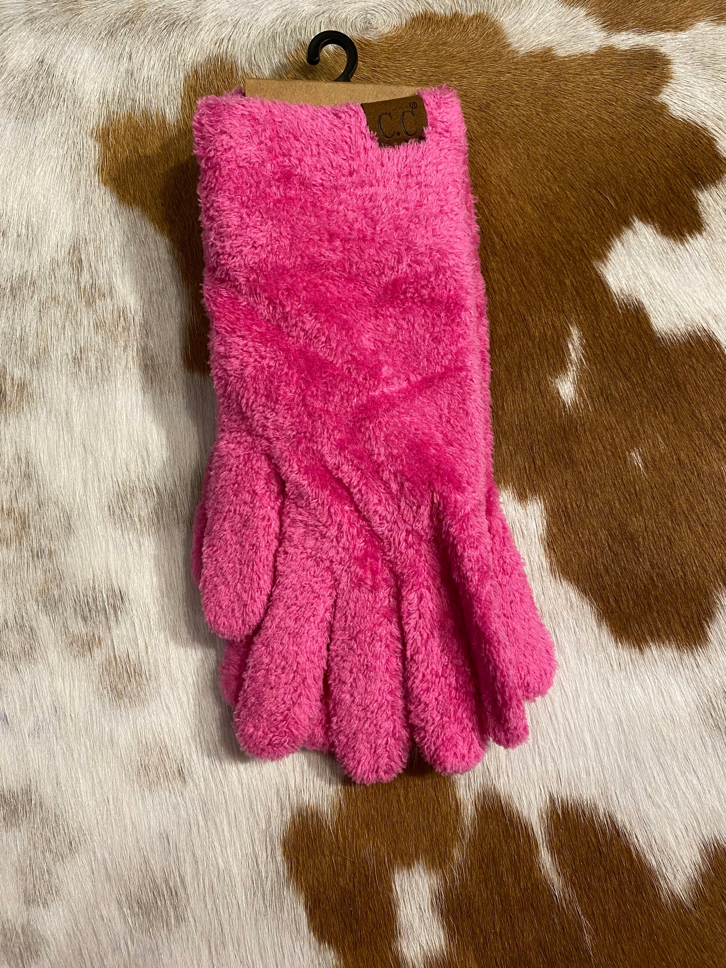 Hot Pink Fuzzy C.C Gloves