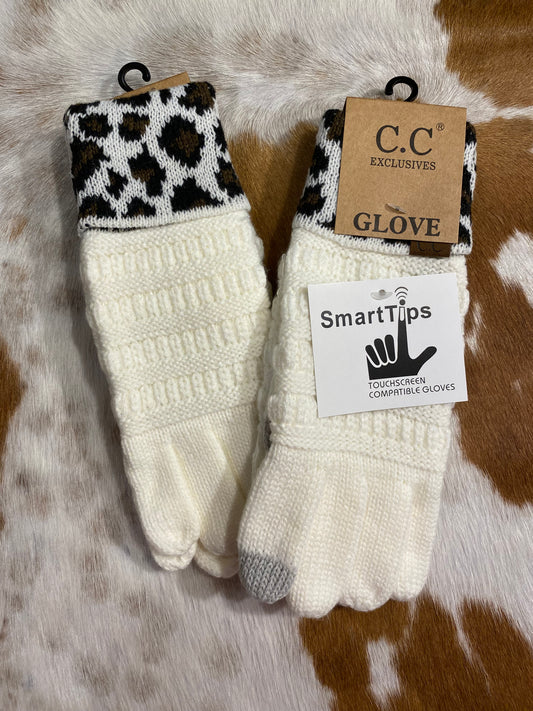 Ivory Cheetah C.C Gloves