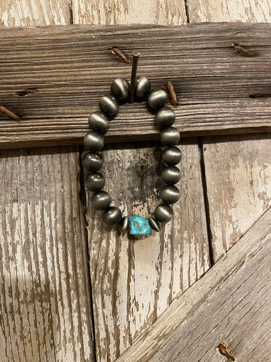 Big Navajo & Turquoise Rock Bracelet