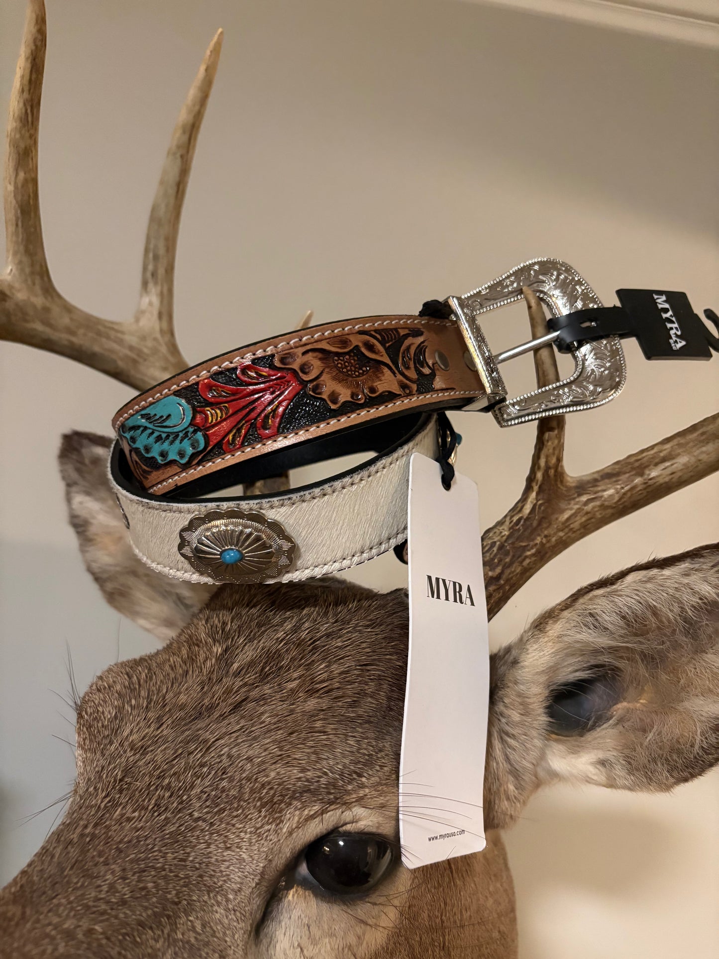 Hand-Tooled Concho Belt
