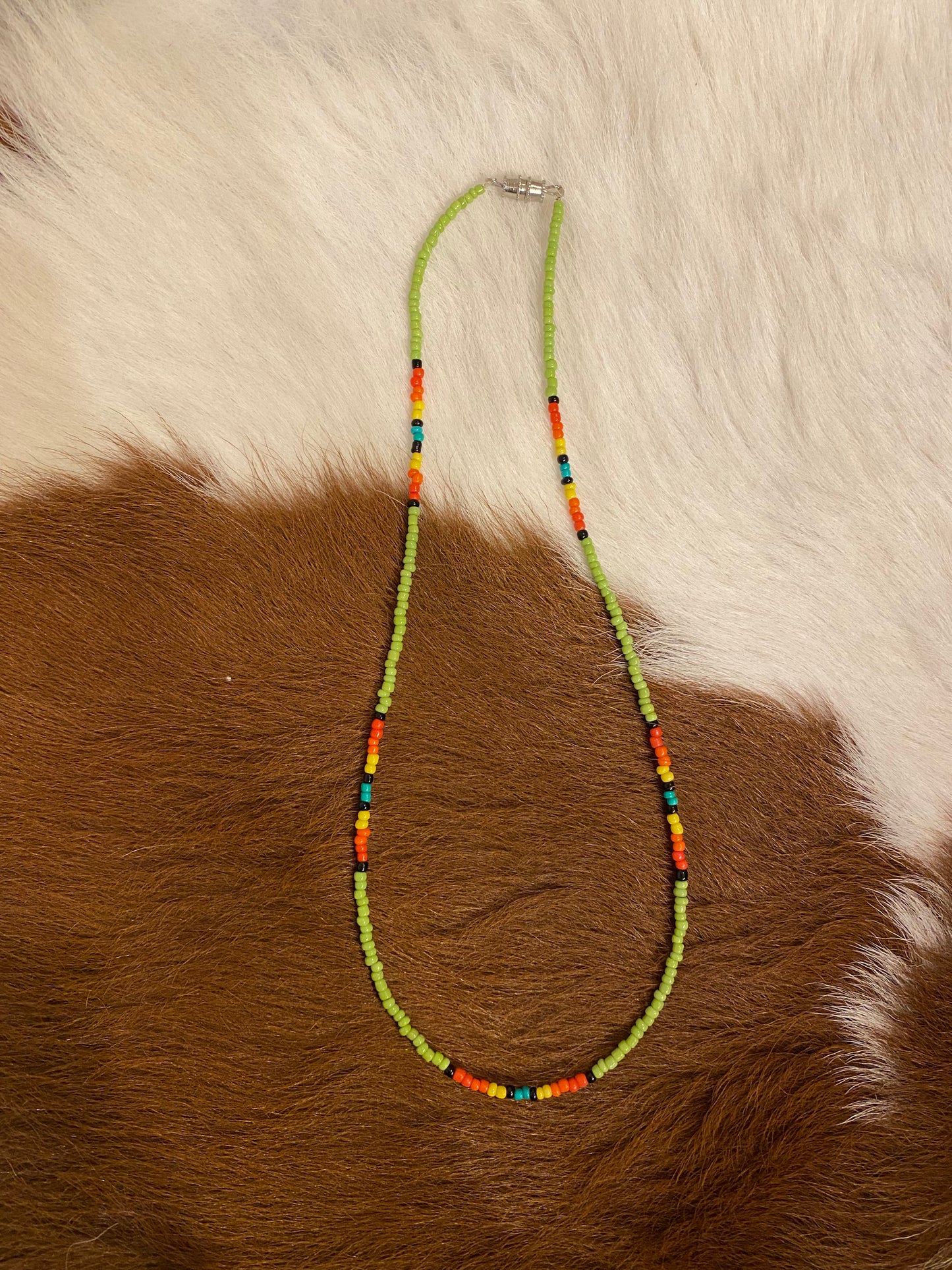 Light green seed bead necklace