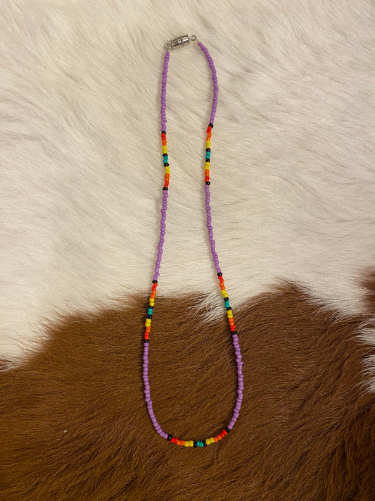 Light purple seed bead necklace