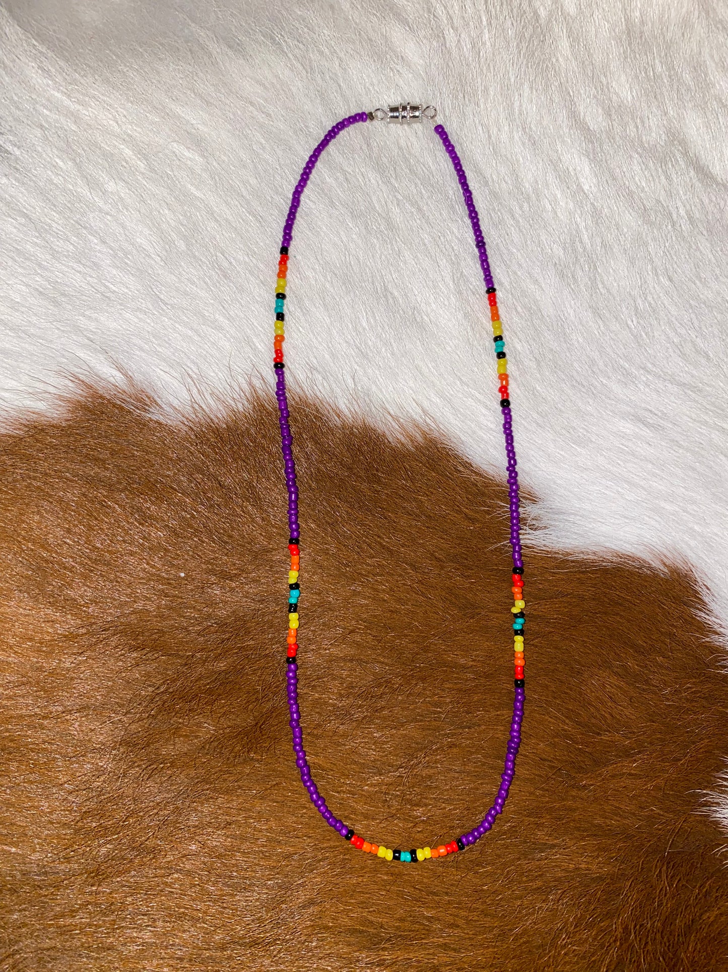 Purple seed bead necklace