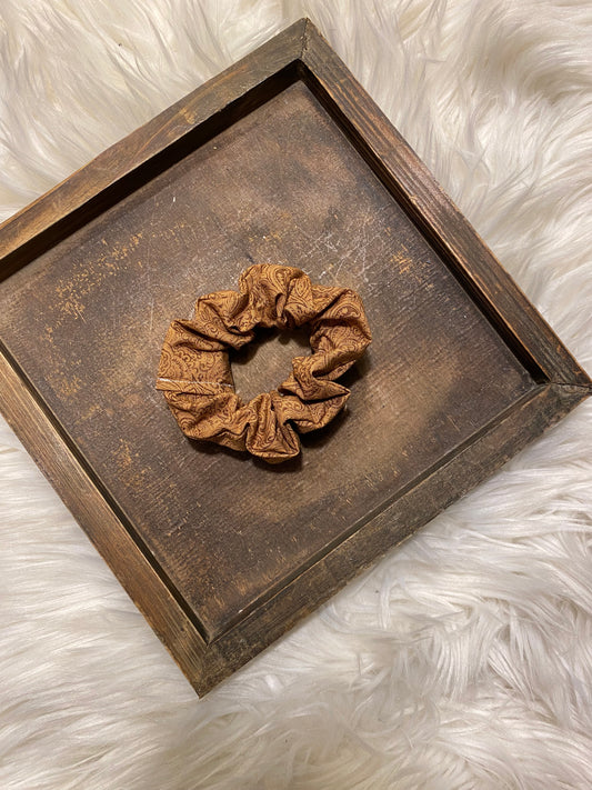 Tooled Leather Printed Scrunchie