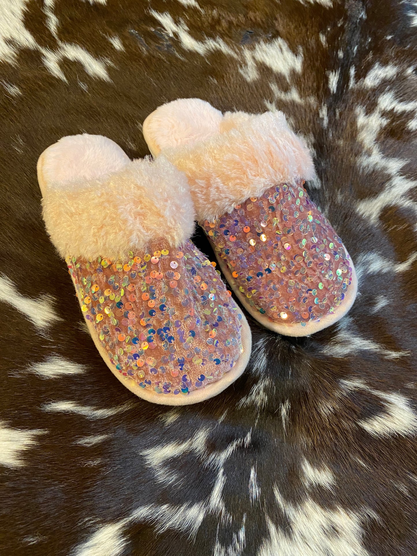 Pink Sequin Slippers