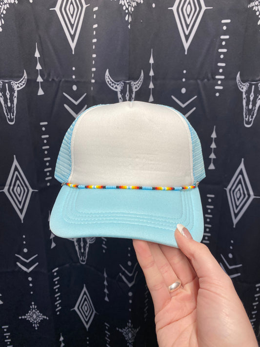 Baby Blue Trucker Hat with Charm