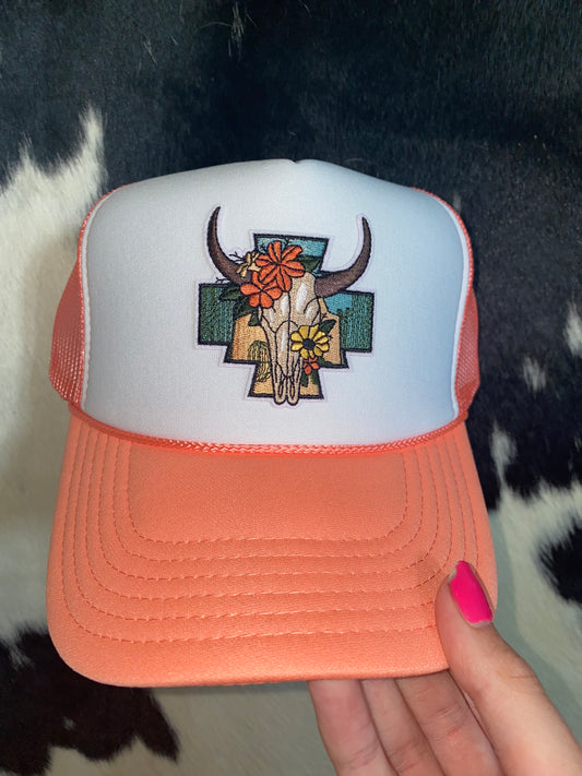 Bull Skull Trucker Hat